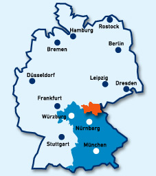 Lage der 5-Kurfranken in Deutschland